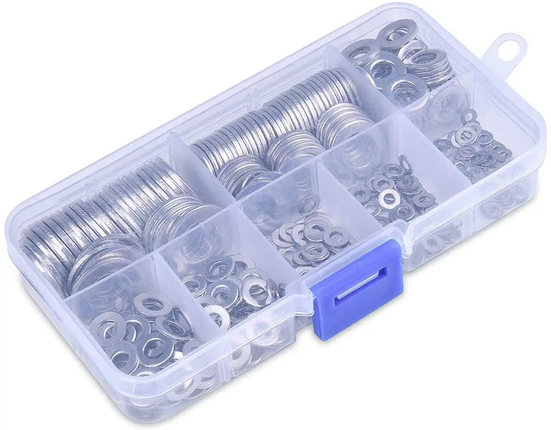 360/180pcs Stainless Steel Sealing Solid Gasket Washer M2 M2.5 M3 M4 M5 M6 M8 M10 Sump Plug Oil For General Repair Seal Ring Set