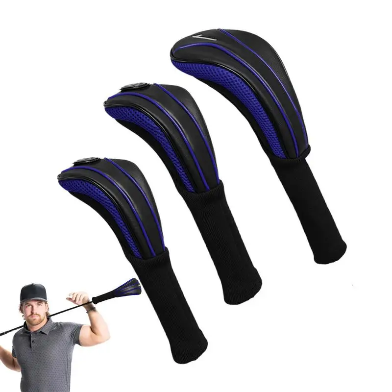 

Golf Head Covers 3pcs Golf Putter Covers Portable Putter Mallet Golf Club Protector With Closure For Beginners And Golf Lovers