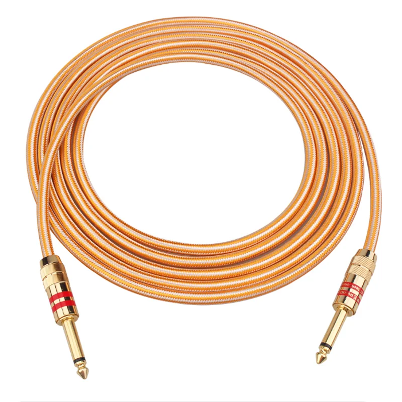Silver Plated Mono Guitar Cable 6.5mm Male to Male Audio Lin