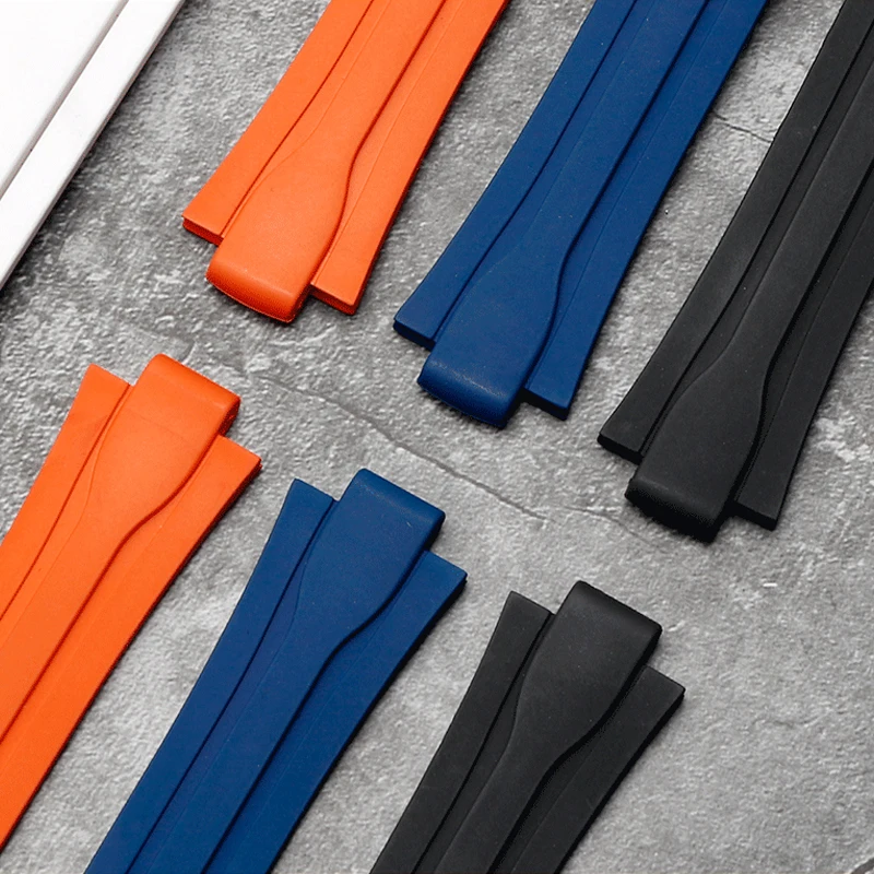 24mm*12mm High QualityLug End Rubber Waterproof Watchband For Oris Wristband Silicone Watch Strap Stainless Steel Folding Clasp