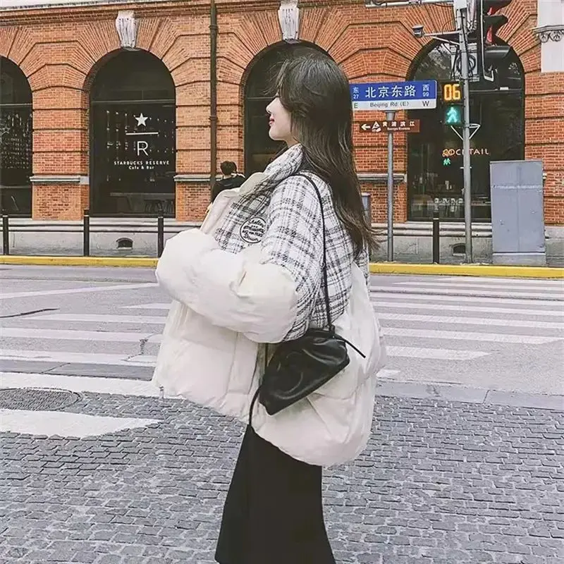 Женская хлопковая куртка со сращением новая зимняя 2024 дизайнерская свободная