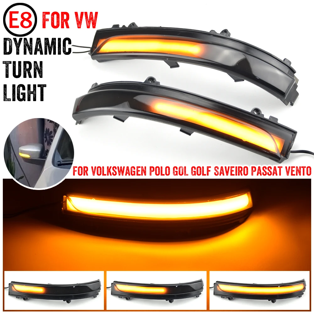 2Pc LED Dynamic Turn Signal Lamp For VW Jetta 6 GLI Hybrid Vento Passat B7 Scirocco EOS Fusca Beetle Mirror Indicator Sequential