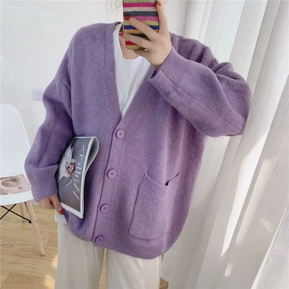 

Knitted Top for Women V-neck Ladies Sweaters Cardigan Off White Tall Tops Cashmere New in Y2k Vintage Fashion 2023 Winter Autumn