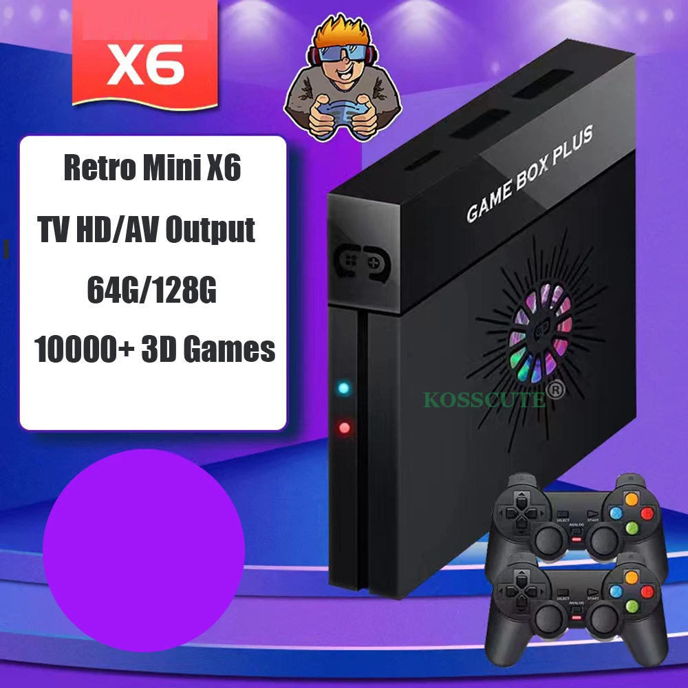 

Portable Retro Mini X6 Video Game Consoles TV Box Magic Box Built in 10000+ 3D Games for PSP/N64/PSX/NDS/NAOMI