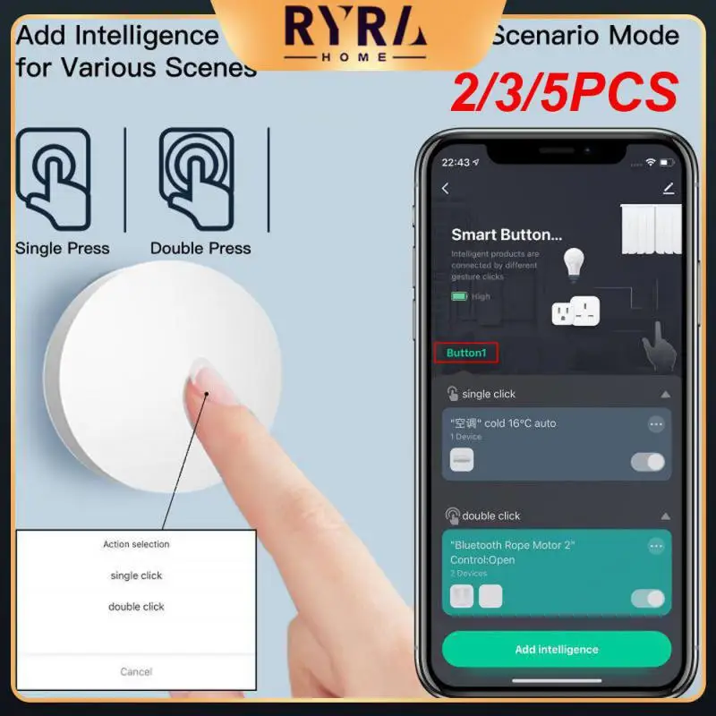 

2/3/5PCS Tuya Zigbee 3.0 Scene Switch Universal Wifi Smart Light Switch Battery Powered Smart Switches Multi-scene Linked