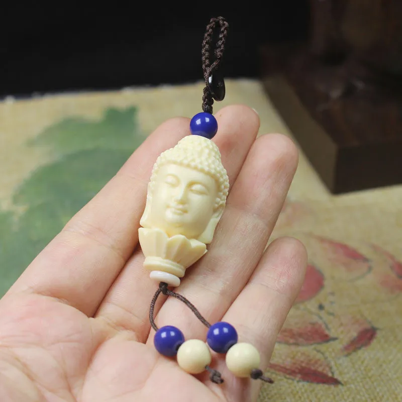 

Брелок цвета слоновой кости с 3D гравировкой, реалистичный кулон Будды, брелок для ключей в форме человека, аксессуары для изготовления