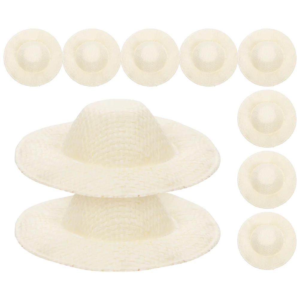 

Mini Doll Miniature Hats Imitation Hats Miniature Woven Doll Hats Mini Straw Hat DIY Handmade Doll Hat Toy Accessories