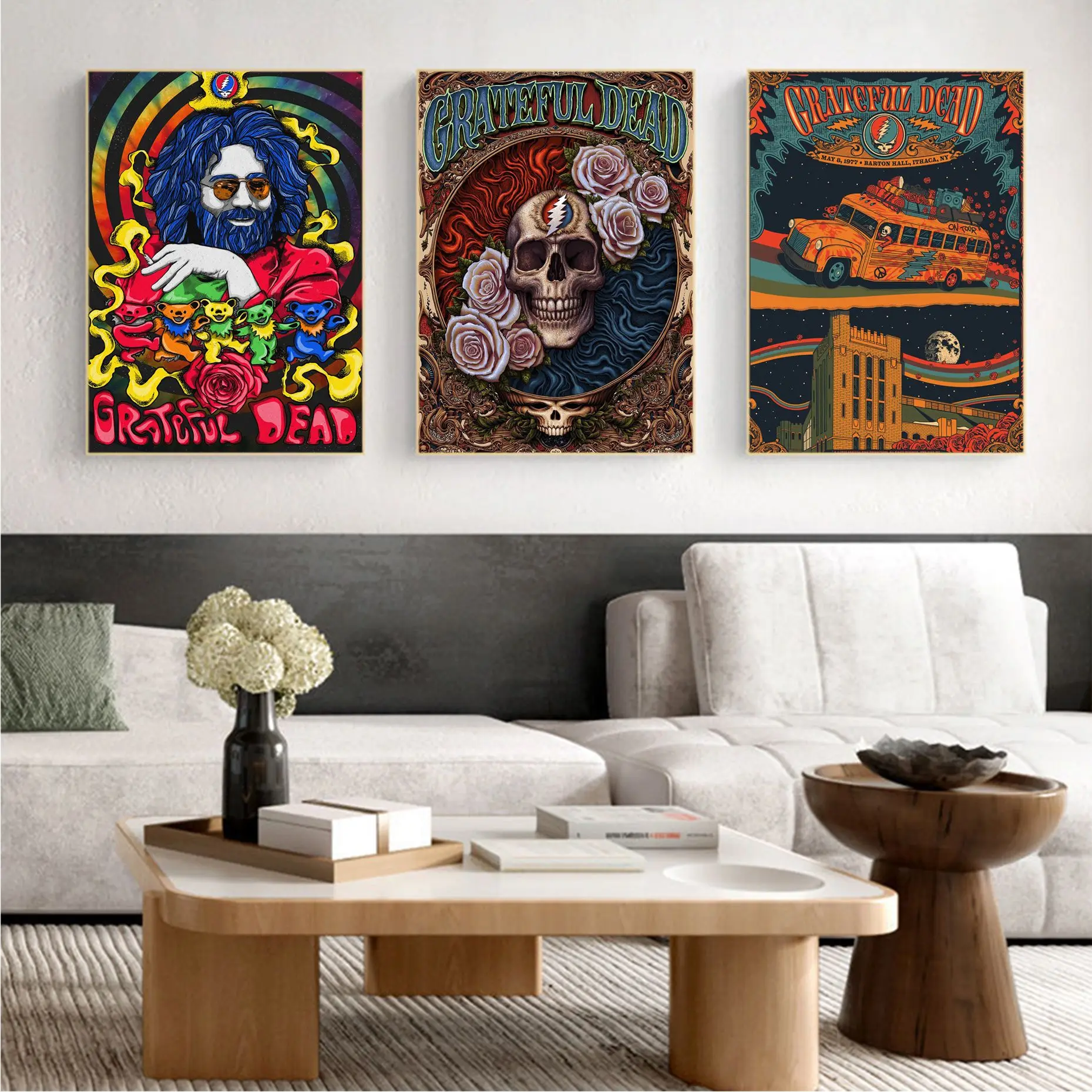 

The Grateful Dead DIY Sticky Poster Fancy Wall Sticker For Living Room Bar Decoration Room Wall Decor