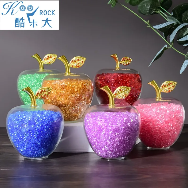 Фото Elegant Crystal Apple Sculpture for Rosh Hashanah, Wedding Anniversary Gift & Home Decor | Sparkling Table Centerpiece №2