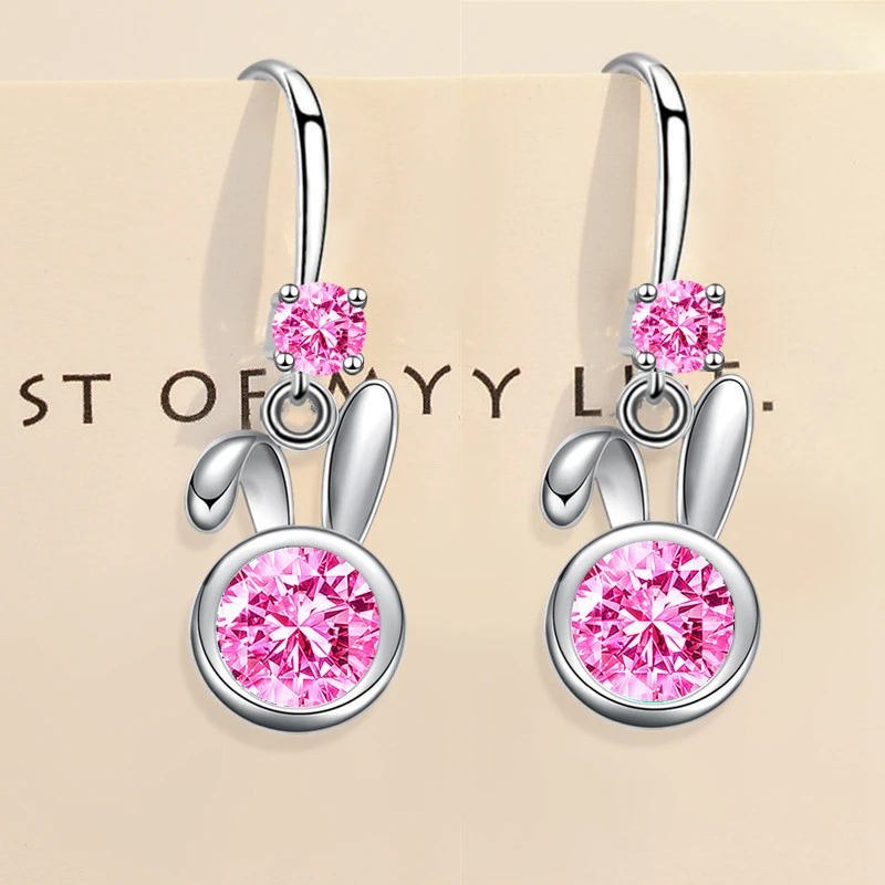 

Женские серьги-подвески серебряного цвета с разноцветным Цирконом