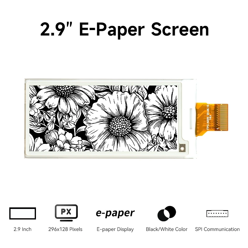 2 9 дюймовый модуль дисплея электронной бумаги 128*296 дисплей E-Ink черный/белый цвет