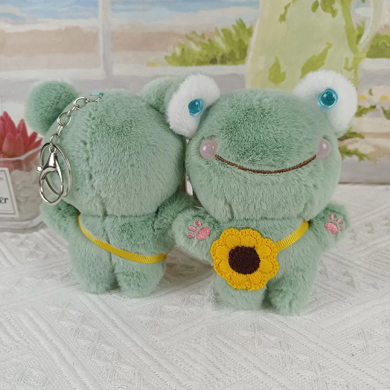 

Игрушка плюшевая лягушка-брелок с животными и улыбкой