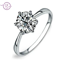 simple classic silver rings for women fashion fine jewelry gold zircon wedding engagement party valentines day gifts