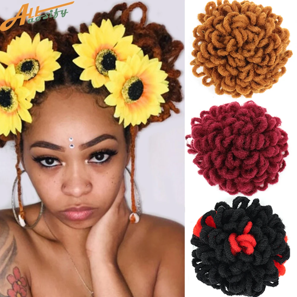 Synthetic Hair Bun Chignon Afro Drawstring Puff Short Ponytail Kinky Curly Hairpiece Black Brown Fake Hair Extensions For Women
