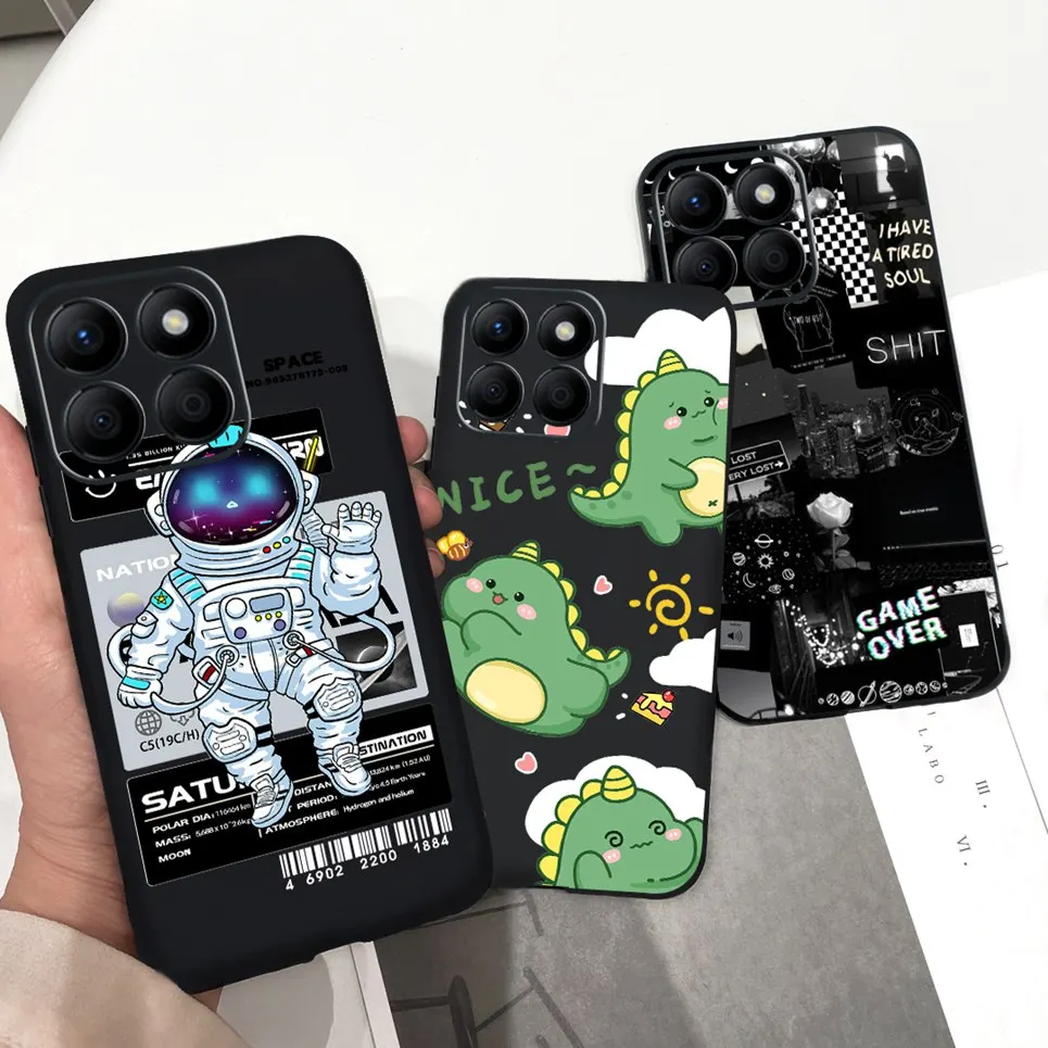 Задний бампер Space Man Dinosaur для Honor X8b X9b матовый чехол телефона жидкий силиконовый
