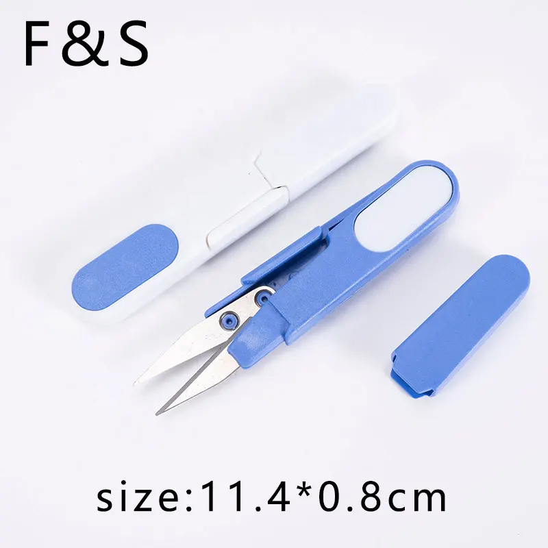 

Random Sewing Snip Thread Cutter Tailor Scissors I Pcs Plastic Handle Safety Cover U Shape Scissor Cross Stitch DIY Craft Tool