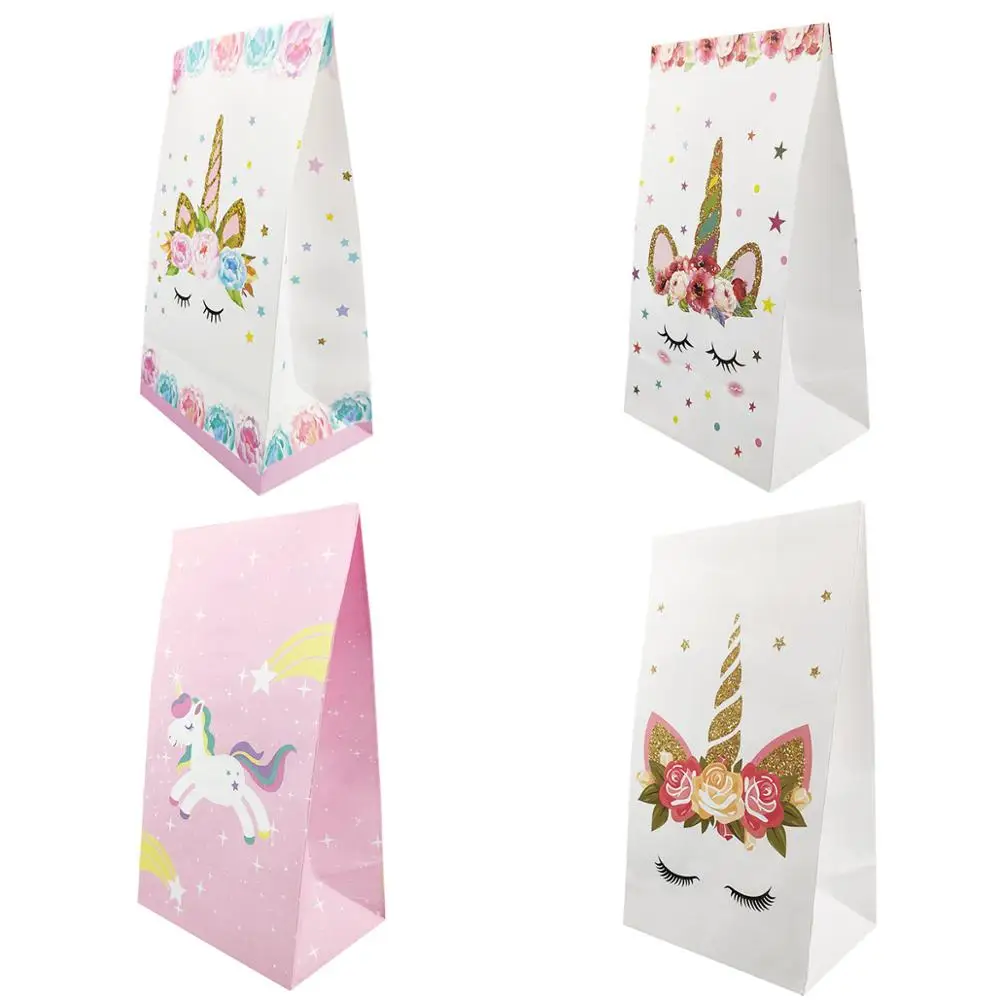 

OURFETE Unicorn Gift Bag With Handles Wedding Paper Candy Bag Cookie Baby Shower Birthday Party Bread Gift Bag Wrapping Supplies