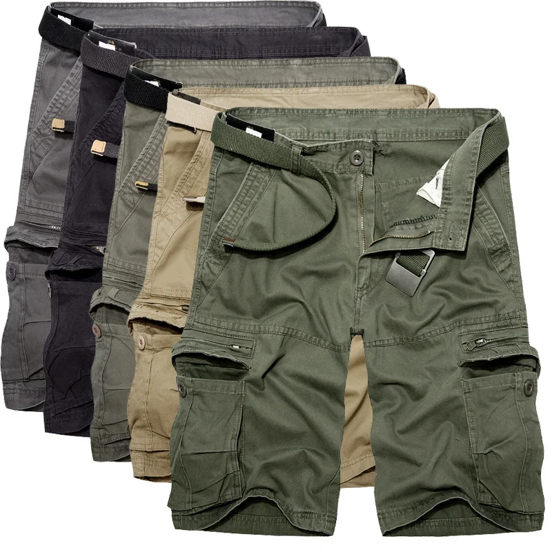 

Mens Military Caro Sorts Summer army reen Cotton Sorts men Loose Multi-Pocket Sorts omme Casual Bermuda Trousers 40