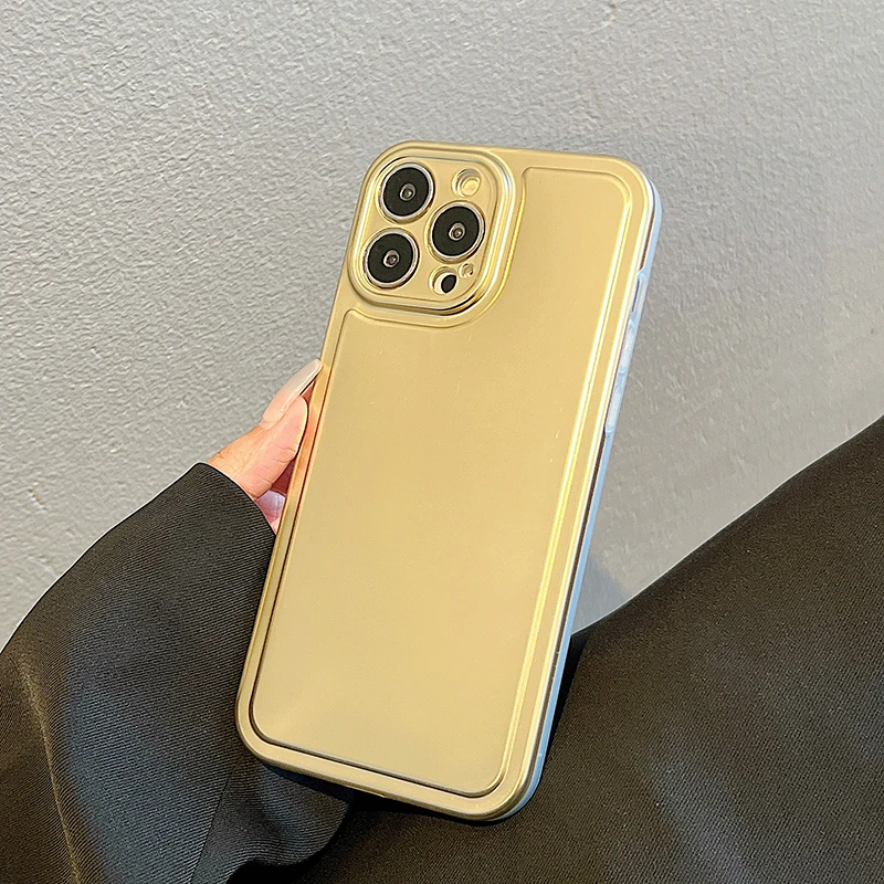 Qianliyao Luxury Gold Plated Electroplated Phone Case For iPhone 14 13 12 11 Pro Max X Xs max XR 8 7 Plus Mirror Flip Cases