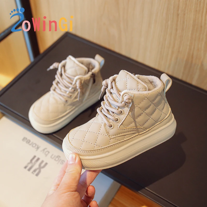 

Size 23-36 Ankle Boots Fashion Girls Casual Shoes Lace-up Baby Boy Sneakers Non-Slip Kid Casual Shoes bota infantil menina