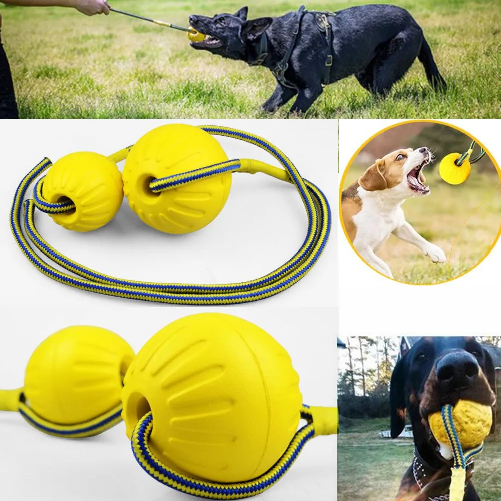 

Pet Dog Toy Ball with Rope Outdoor Puppy Interactive Training Toy Pets Chew Play Fetching Bite Toys EVA Elastic Floating Balls