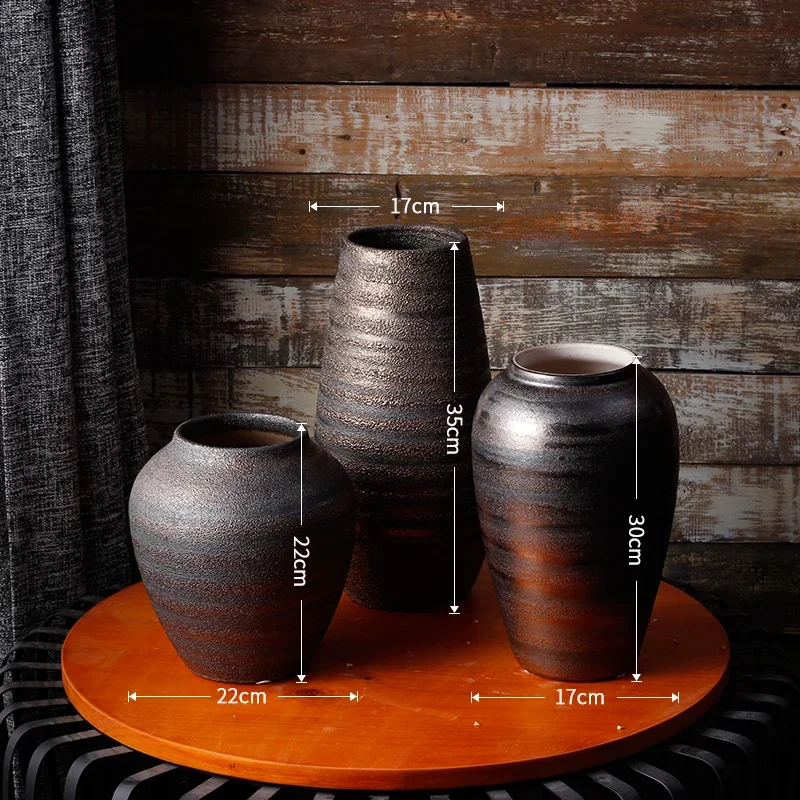 Ваза для сушеных цветов керамическая напольная ваза ручной работы в стиле ретро