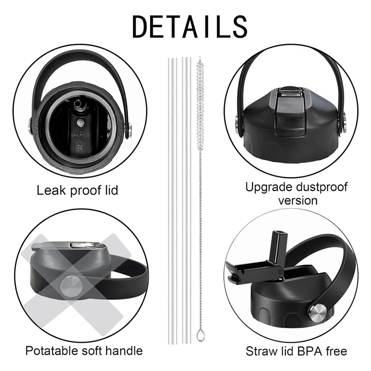 Сменные крышки пылезащитный герметичный откидной верх с соломинкой для бутылок