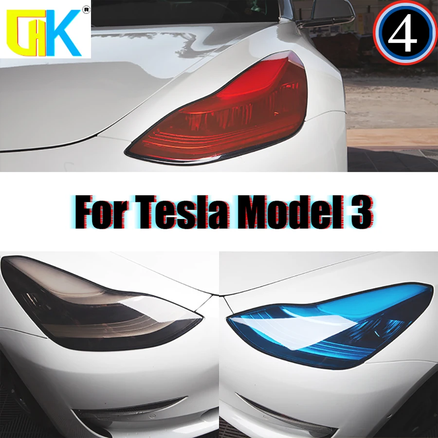 

Наклейка на фары автомобилей Tesla, черная, ТПУ, Дымчатая, защитная пленка