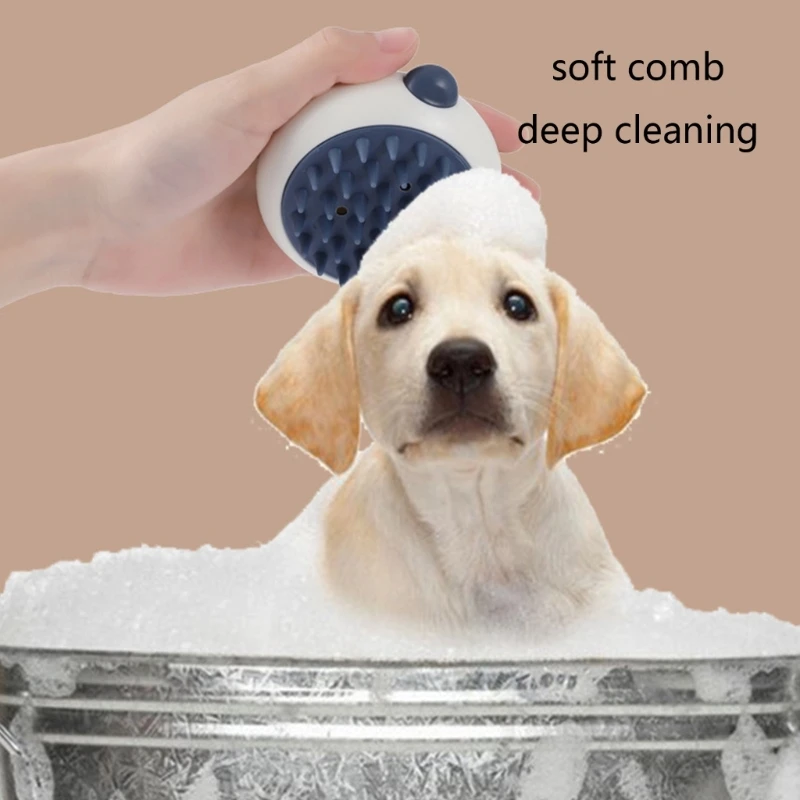 

Щетка для груминга собак, щетка для ванны, Массажная щетка с мягкой щетиной для вычесывания, Нескользящая силиконовая, милый мультяшный диз...