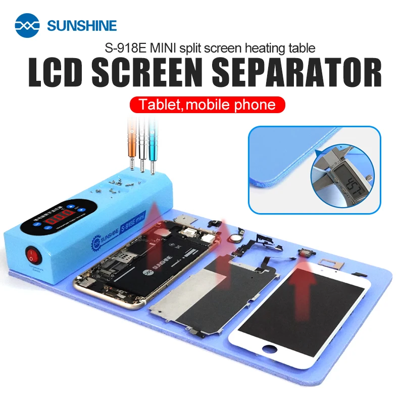 SUNSHINE S-918E Mini LCD Disassembly Table Mobile Phone Repair Preheating Table for Mobile Phone LCD Shell Heating Disassembly