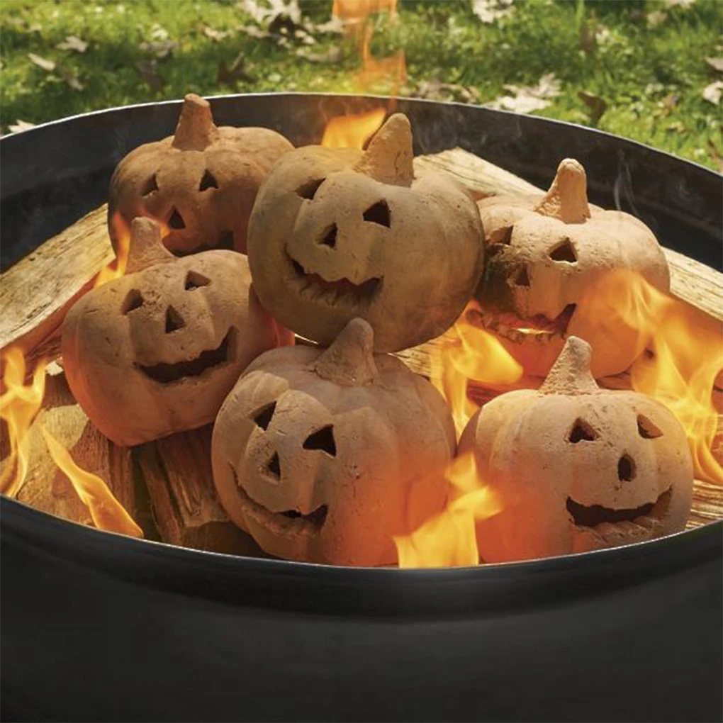 

Resin Realistic Skeleton Flame Halloween Must-have For Fireplace Decorations Hollow-carved Reusable 12cm