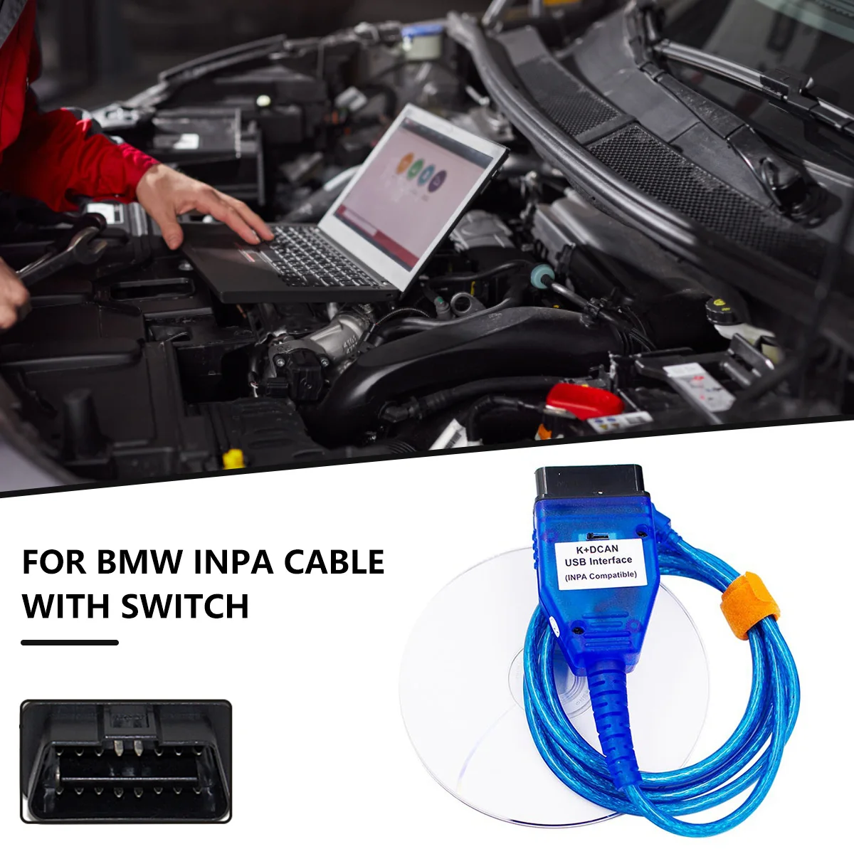 Автомобильный диагностический Соединительный кабель для BMW INPA K + CAN DCAN OBD2 сканер