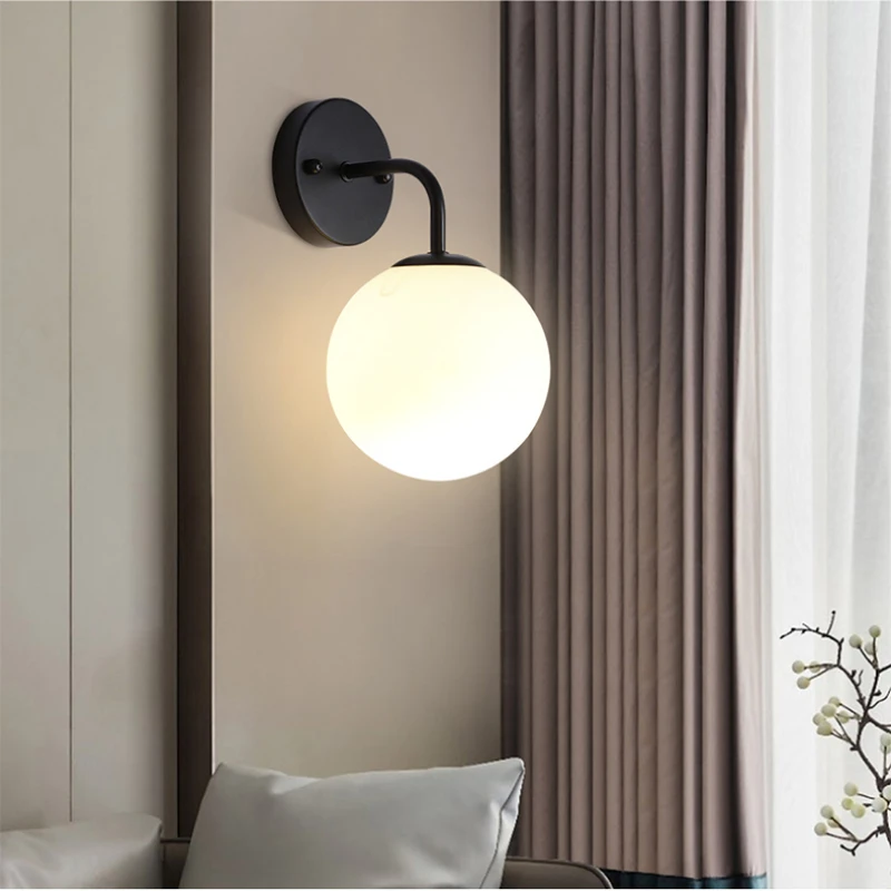 

LED Wall Lamps Lighting with Glass Ball for Bedroom Living Room Indoor Wall Lights for Aisle Corridor Interior Wall Sconce