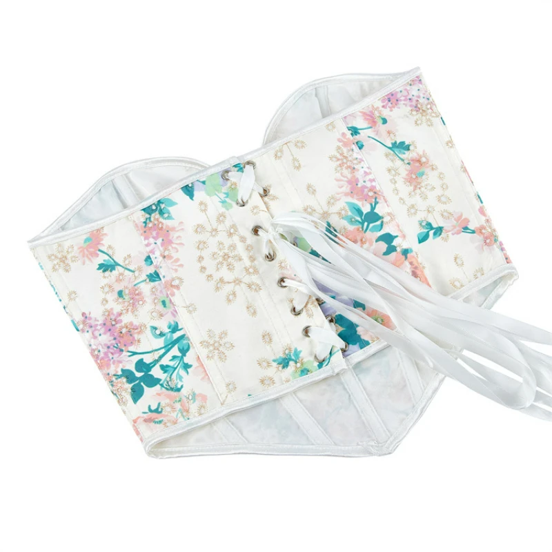 Корсет с цветочным принтом бюстье топы оптовая продажа для женщин готическая