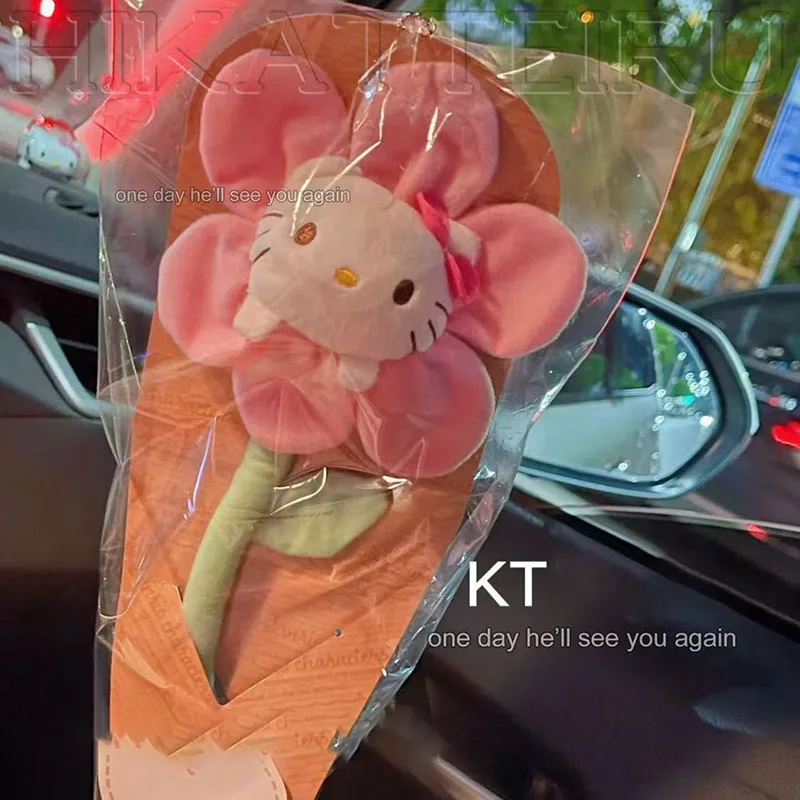 

Kawaii Sanrio plush Toy Kuromi MyMelody HelloKittys Cartoon Cute Sun Bouquet Furniture Decoration Plush Doll Gift for Girls