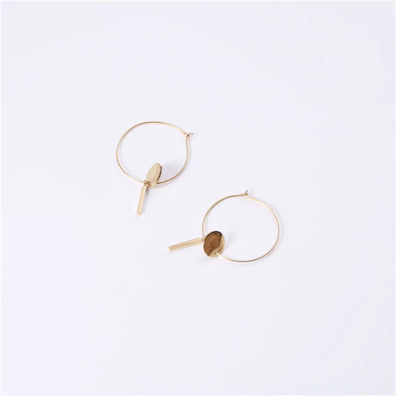 Designer Titanium Steel Gold Plating Retro Sweetheart Asymmetric XINGX MediumhoopCircle Earrings