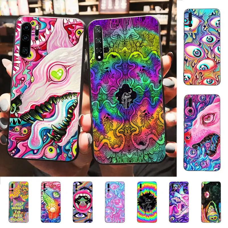 

Colourful Psychedelic Trippy Art Phone Case for Huawei P30 40 20 10 8 9 lite pro plus Psmart2019