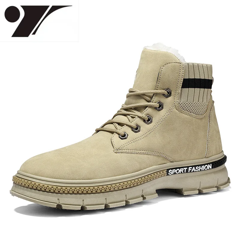 

Новые зимние ботинки Dr. Martens из хлопка, модные теплые мужские ботинки средней высоты, повседневные рабочие ботинки в стиле ретро, мужская обу...