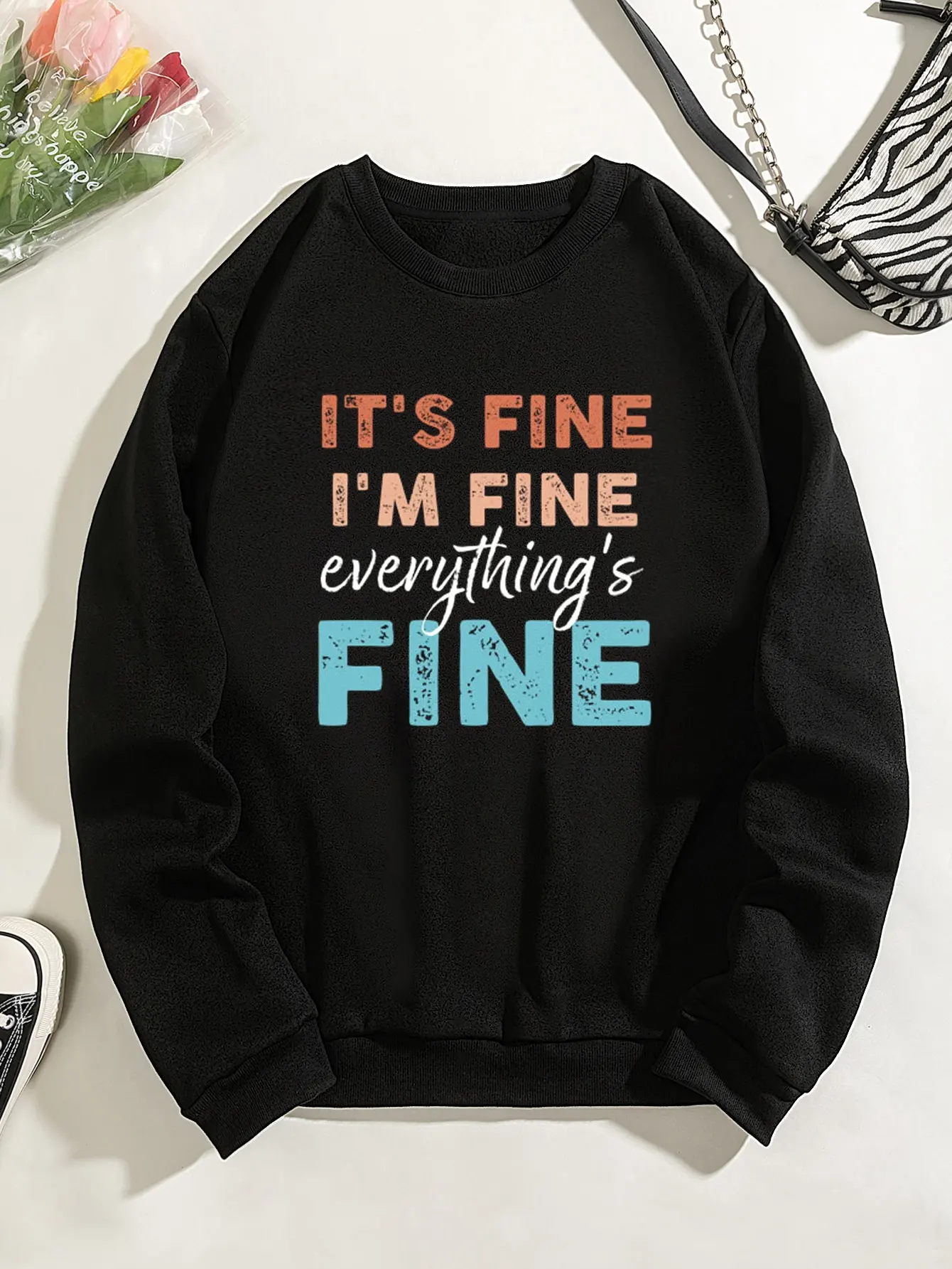 

It's Fine Print Graphic Sweatshirt Pullover