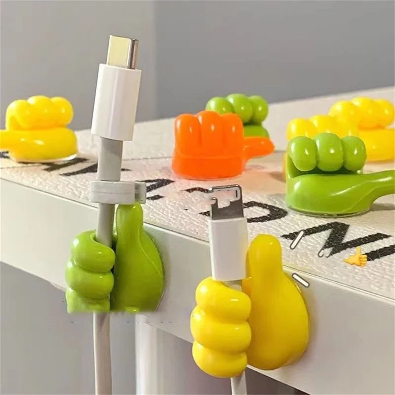 10pcs Cable Protector USB Organizer Desk Set Desk Organizers Thumb Hook Cable Clip Adhesive Silicone Organizer Cables Support