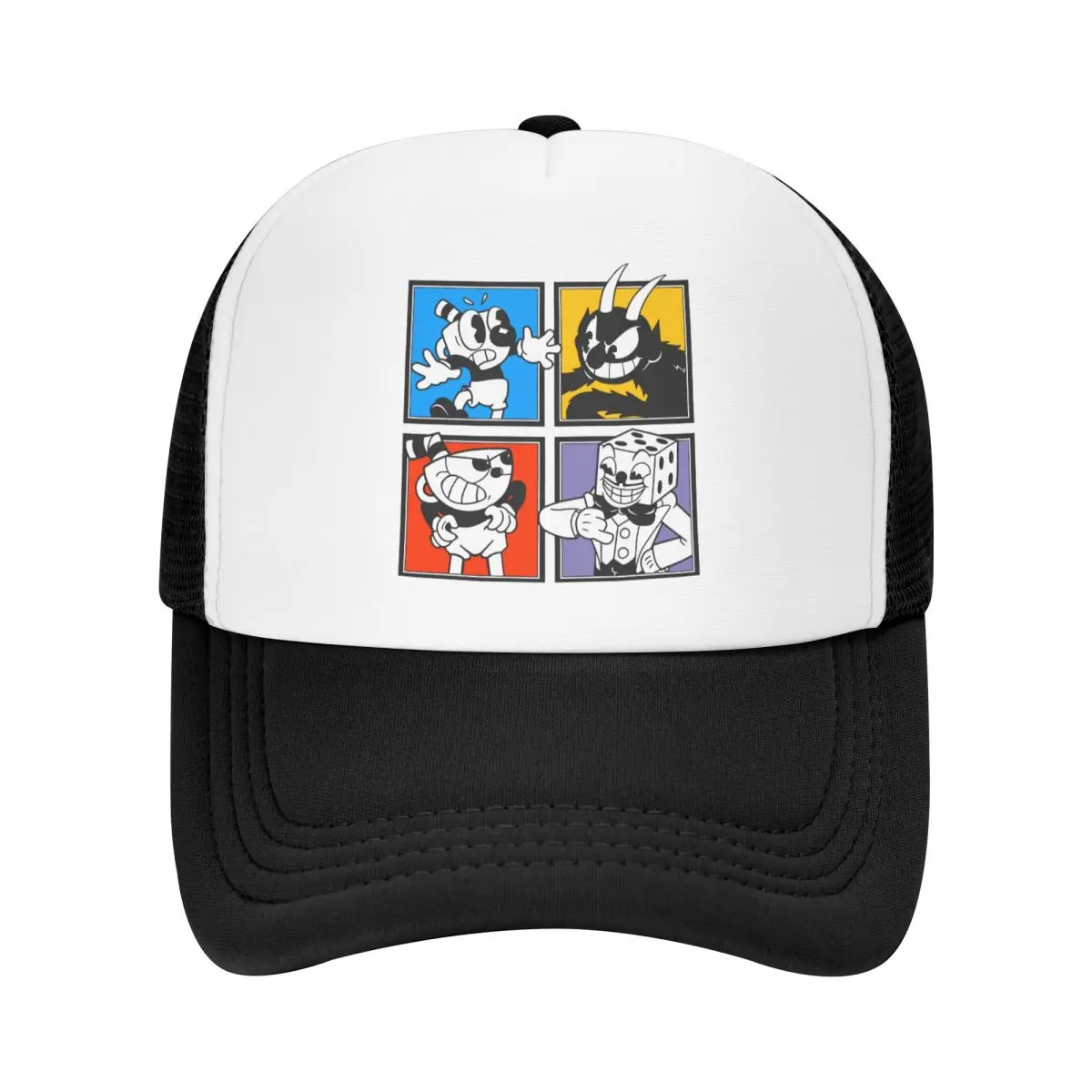 

Fashion Unisex Cuphead Characters Trucker Hat Adult Cartoon Game Adjustable Baseball Cap Men Women Outdoor Snapback Caps