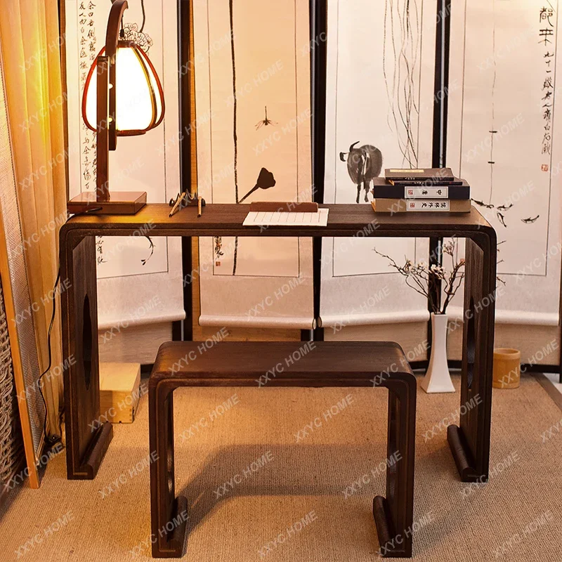 Стол пианино из массива дерева Античная китайская каллиграфия и живопись стул