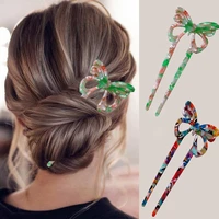 chinese style hair sticks vintage acetate butterfly chopstick women hairpins hair clips pins wedding hair jewelry accessories