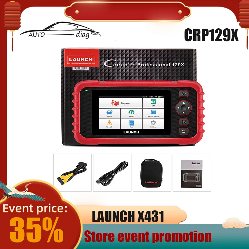 

Launch X431 CRP129X OBD2 Scanner Engine ABS SRS AT Diagnostic Tool Oil SAS EPB TPMS Reset Creader 129X OBDII Code Reader CRP129