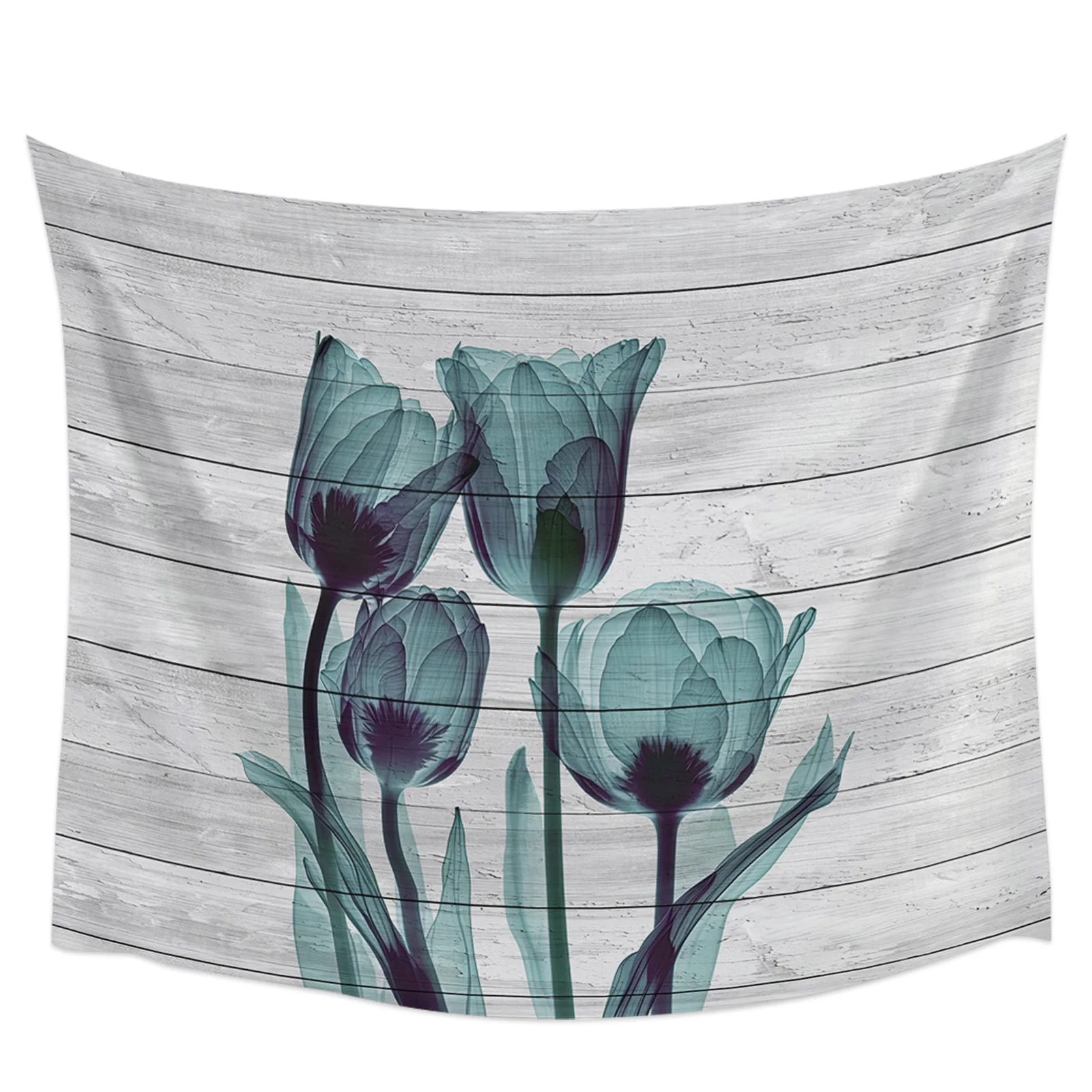 

Декоративный настенный гобелен, зеленые водостойкие цветы, тюльпаны, деревянная панель, настенное украшение для дома, спальни, гостиной