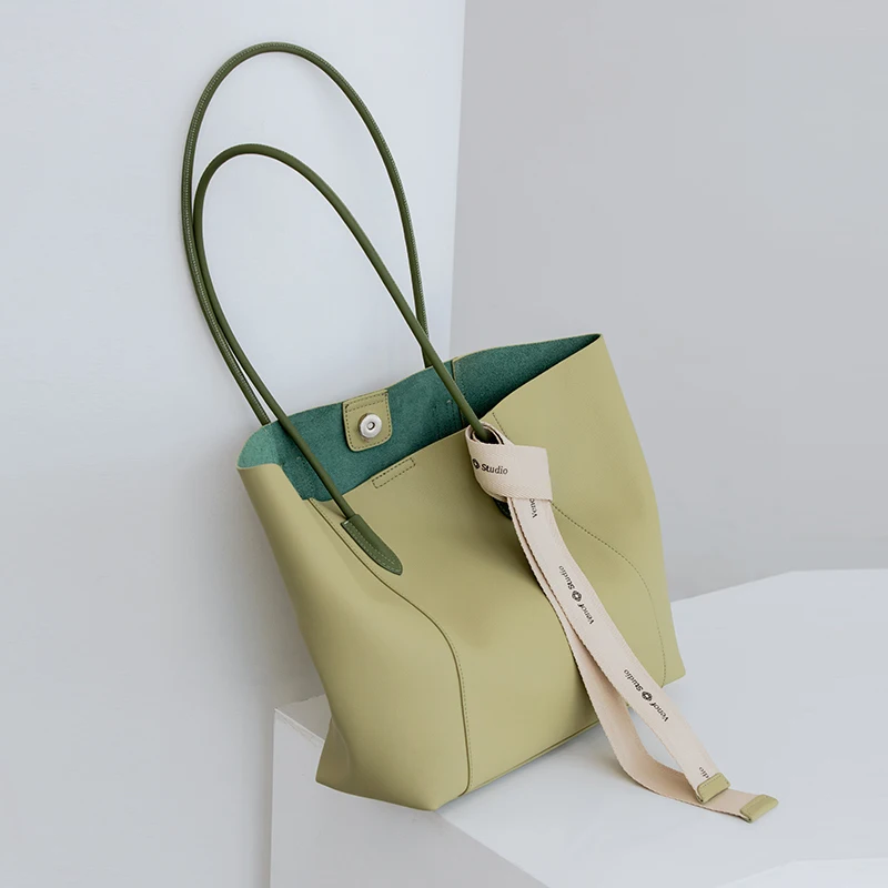 

VENOF Large Capacity Women's Shoulder Bag Female High Quality Soft Leather Commuter Handbag Top Grade Underarm Shopper Bags 2022