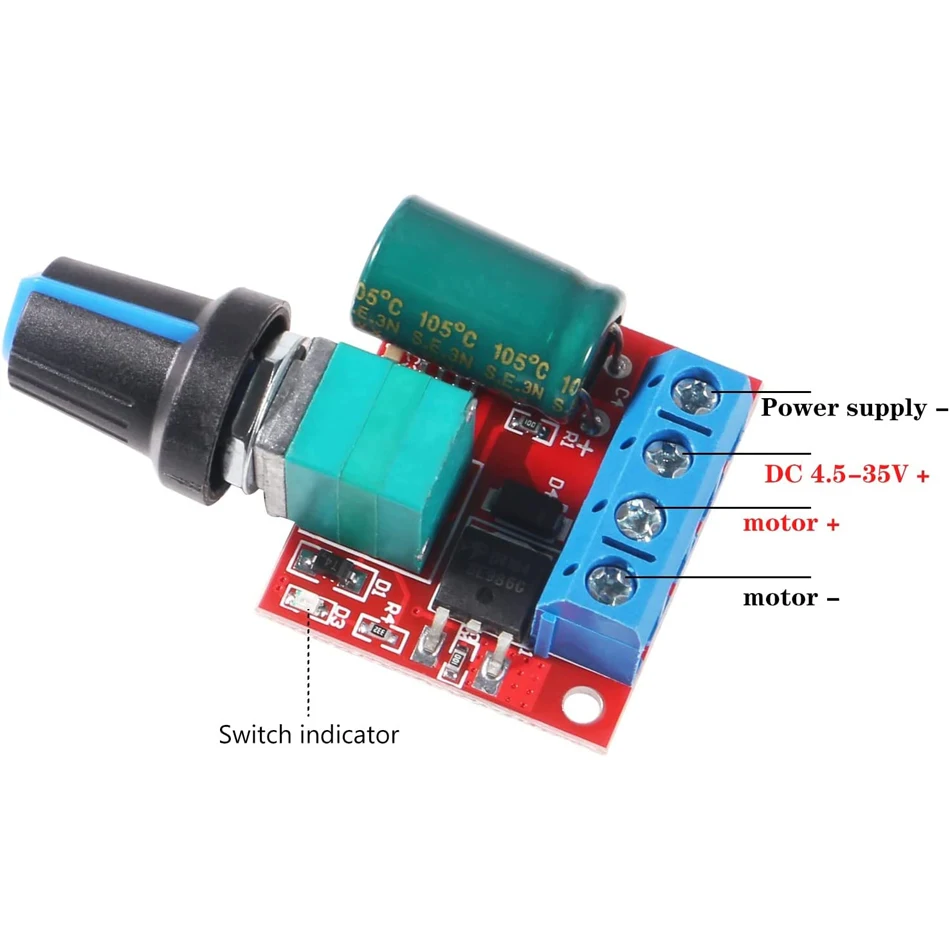 5A 90W PWM 12V Φ Module 4 5 V-35V Регулируемый регулятор скорости переключатель регулятора 24V -