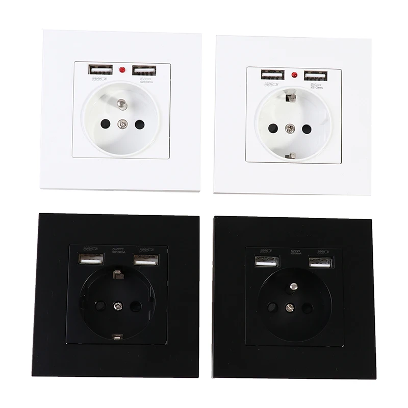 

86Type Dual 2.1A USB power socket Bedroom 16A wall socket EU standard socket