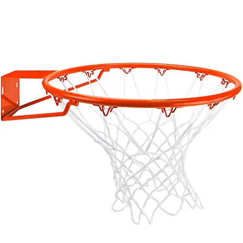 

crown sporting goods stainless steel basketball rim with free all weather net, standard/18, orange