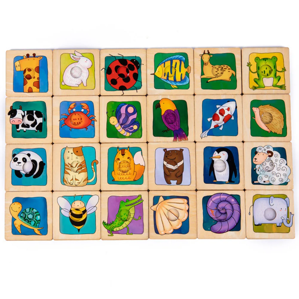 

Animal Skin Matching Puzzle Montessori Teaching Wooden Aids Early Education Toys Early Educational Toys Animal Skin
